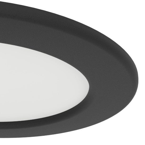 Eglo fueva 6 faretto da incasso per cartongesso led 6,3w cct 2700k 6500k foro 10,5cm rotondo nero