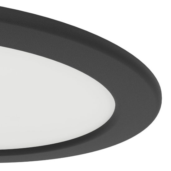 Eglo fueva 6 faretto da incasso per cartongesso led 10,5w cct 2700k 6500k foro 15,5cm rotondo nero