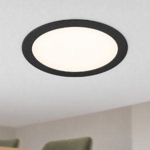 Eglo fueva 6 faretto da incasso per cartongesso led 18,5w cct 2700k 6500k foro 20,5cm rotondo nero