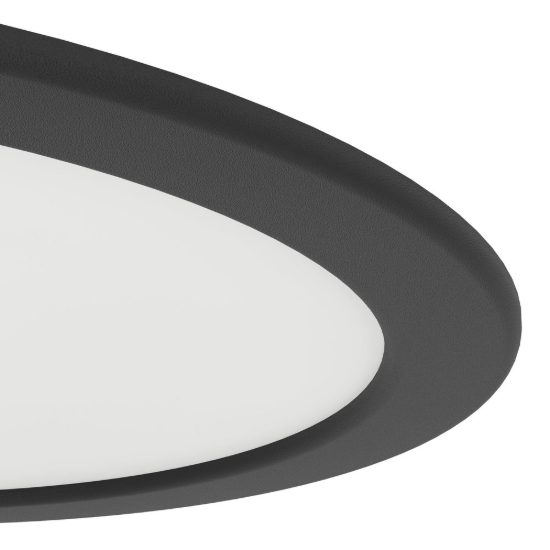 Eglo fueva 6 faretto da incasso per cartongesso led 18,5w cct 2700k 6500k foro 20,5cm rotondo nero