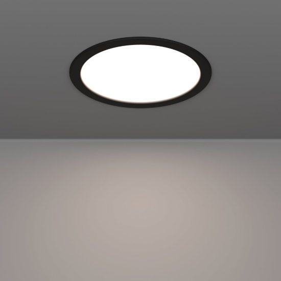 Eglo fueva 6 faretto da incasso per cartongesso led 18,5w cct 2700k 6500k foro 20,5cm rotondo nero