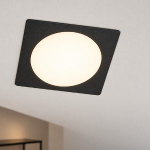Eglo fueva 6 faretto da incasso per cartongesso led 6,3w cct 2700k 6500k foro 10,5cm quadrato nero