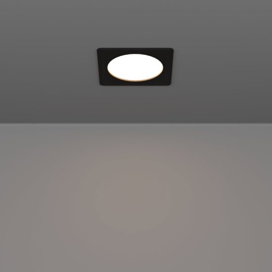 Eglo fueva 6 faretto da incasso per cartongesso led 6,3w cct 2700k 6500k foro 10,5cm quadrato nero