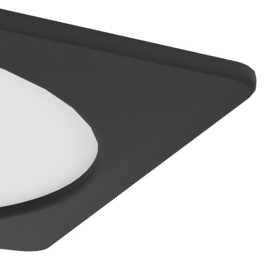 Eglo fueva 6 faretto da incasso per cartongesso led 10,5w cct 2700k 6500k foro 15,5cm quadrato nero