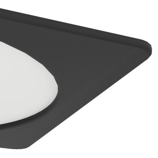 Eglo fueva 6 faretto da incasso per cartongesso led 18,5w cct 2700k 6500k foro 20,5cm quadrato nero
