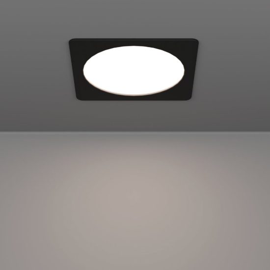 Eglo fueva 6 faretto da incasso per cartongesso led 18,5w cct 2700k 6500k foro 20,5cm quadrato nero