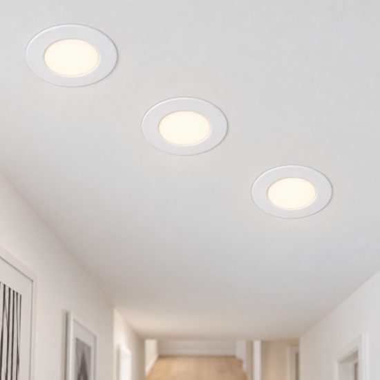 Eglo fueva 6 set 3 faretti da incasso per cartongesso led 3x3,7w cct 2700k 6500k foro 7,5cm bianco