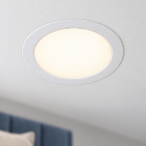 Eglo fueva 6 faretto da incasso per cartongesso led 10,5w cct 2700k 6500k foro 15,5cm rotondo bianco