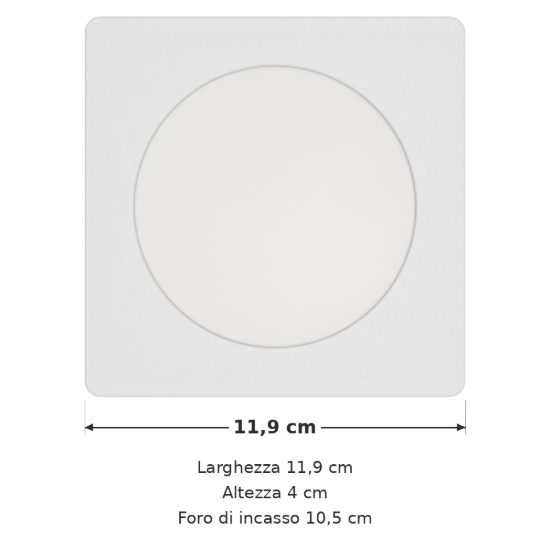 Eglo fueva 6 faretto da incasso per cartongesso led 6,3w cct 2700k 6500k foro 10,5cm quadrato bianco