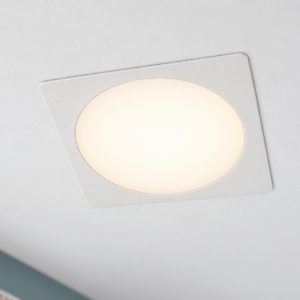 Eglo fueva 6 faretto da incasso per cartongesso led 10,5w cct 2700k 6500k foro 15,5cm quadrato bianco