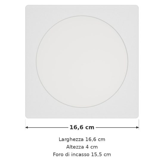 Eglo fueva 6 faretto da incasso per cartongesso led 10,5w cct 2700k 6500k foro 15,5cm quadrato bianco