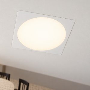 Eglo fueva 6 faretto da incasso per cartongesso led 18,5w cct 2700k 6500k foro 20,5cm quadrato bianco