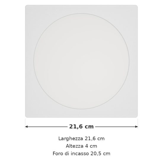 Eglo fueva 6 faretto da incasso per cartongesso led 18,5w cct 2700k 6500k foro 20,5cm quadrato bianco