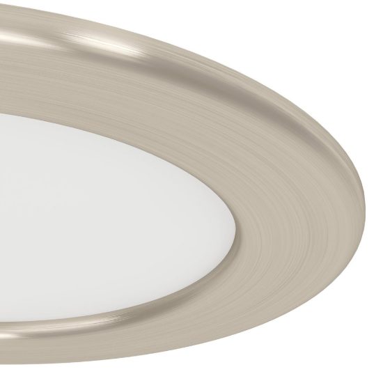 Eglo fueva 6 faretto da incasso per cartongesso led 6,3w cct 2700k 6500k foro 10,5cm rotondo nichel opaco