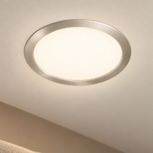 Eglo fueva 6 faretto da incasso per cartongesso led 18,5w cct 2700k 6500k foro 20,5cm rotondo nichel opaco
