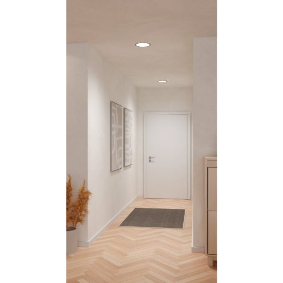 Eglo fueva 6 faretto da incasso per cartongesso led 18,5w cct 2700k 6500k foro 20,5cm rotondo nichel opaco