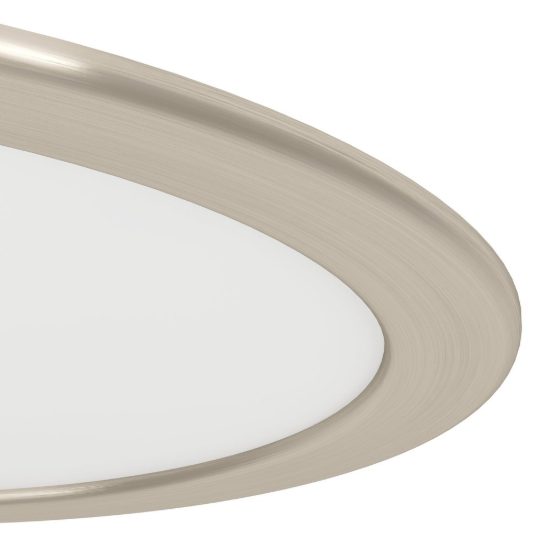 Eglo fueva 6 faretto da incasso per cartongesso led 18,5w cct 2700k 6500k foro 20,5cm rotondo nichel opaco