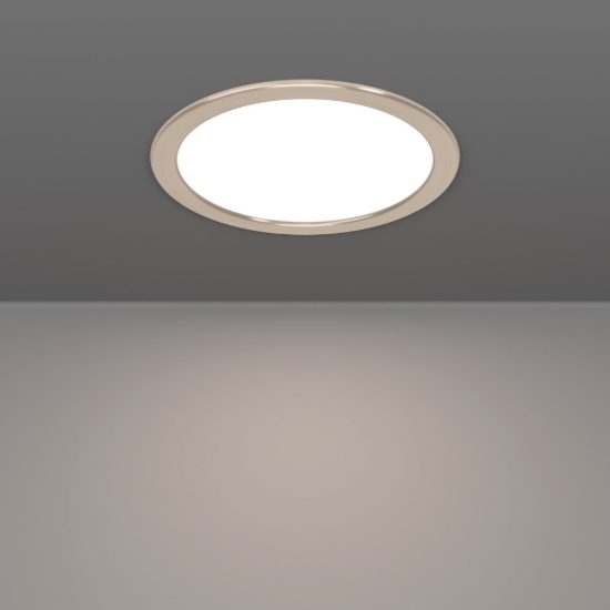 Eglo fueva 6 faretto da incasso per cartongesso led 18,5w cct 2700k 6500k foro 20,5cm rotondo nichel opaco