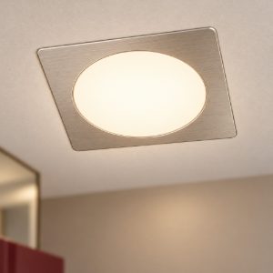 Eglo fueva 6 faretto da incasso per cartongesso led 6,3w cct 2700k 6500k foro 10,5cm quadrato nichel opaco
