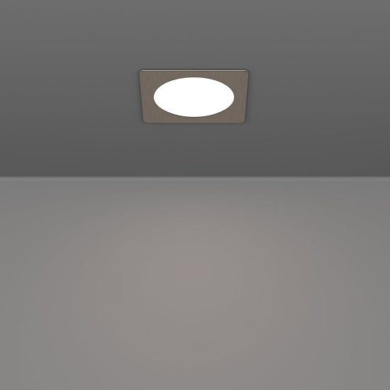 Eglo fueva 6 faretto da incasso per cartongesso led 6,3w cct 2700k 6500k foro 10,5cm quadrato nichel opaco