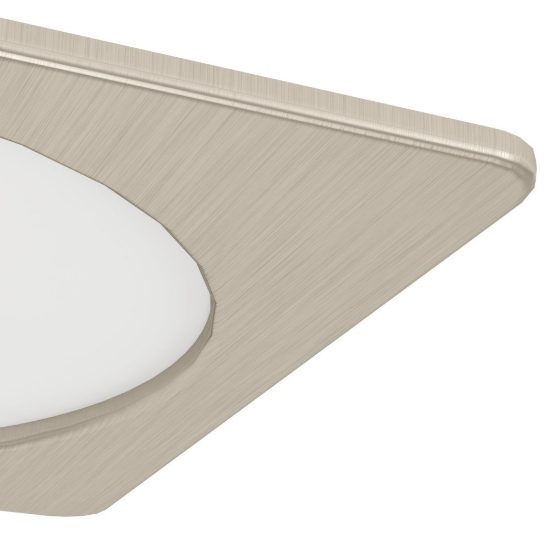 Eglo fueva 6 faretto da incasso per cartongesso led 10,5w cct 2700k 6500k foro 15,5cm quadrato nichel opaco