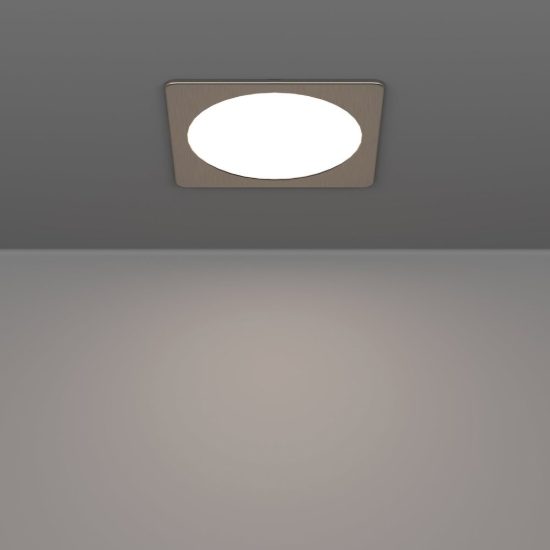 Eglo fueva 6 faretto da incasso per cartongesso led 10,5w cct 2700k 6500k foro 15,5cm quadrato nichel opaco