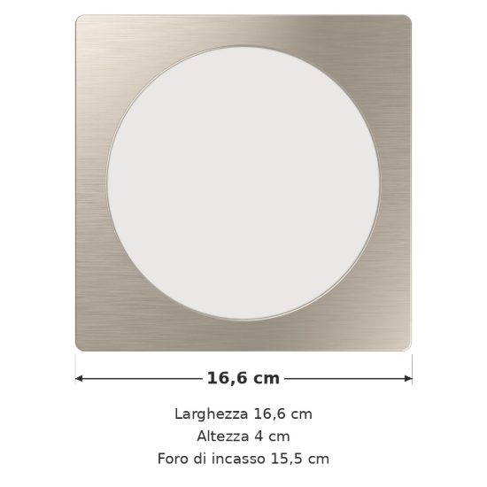 Eglo fueva 6 faretto da incasso per cartongesso led 10,5w cct 2700k 6500k foro 15,5cm quadrato nichel opaco