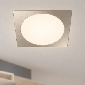 Eglo fueva 6 faretto da incasso per cartongesso led 18,5w cct 2700k 6500k foro 20,5cm quadrato nichel opaco