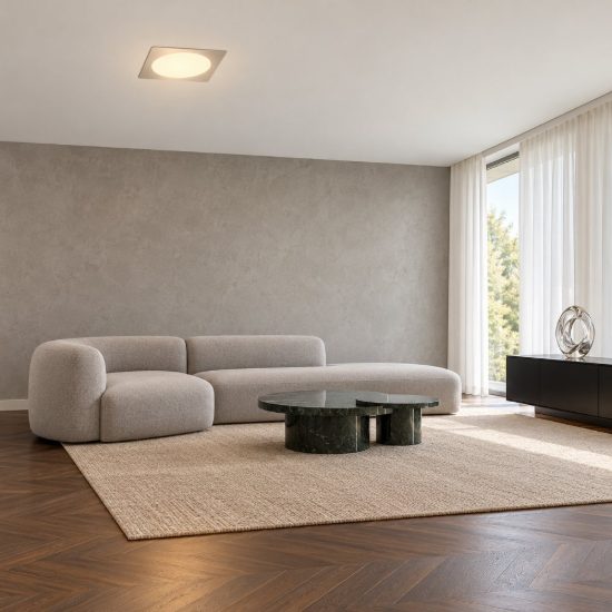 Eglo fueva 6 faretto da incasso per cartongesso led 18,5w cct 2700k 6500k foro 20,5cm quadrato nichel opaco