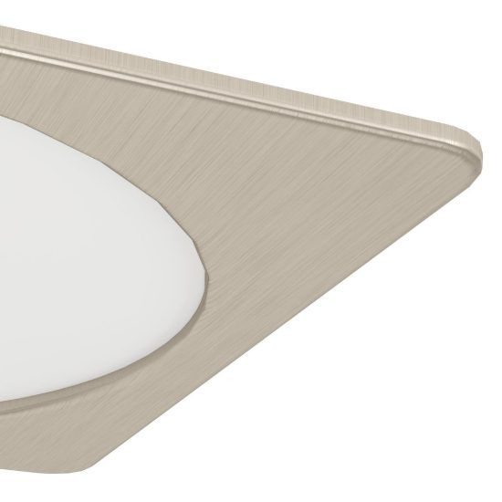 Eglo fueva 6 faretto da incasso per cartongesso led 18,5w cct 2700k 6500k foro 20,5cm quadrato nichel opaco