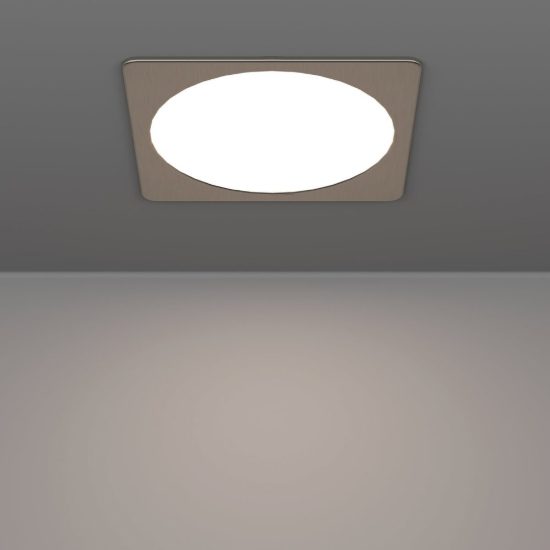 Eglo fueva 6 faretto da incasso per cartongesso led 18,5w cct 2700k 6500k foro 20,5cm quadrato nichel opaco
