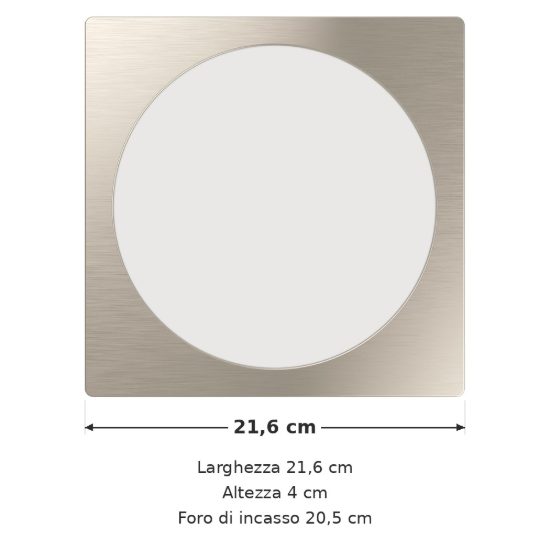 Eglo fueva 6 faretto da incasso per cartongesso led 18,5w cct 2700k 6500k foro 20,5cm quadrato nichel opaco