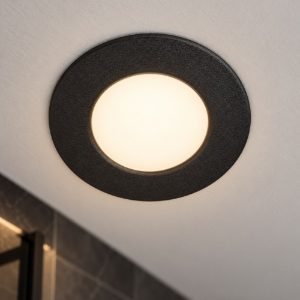 Eglo fueva 6 faretto da incasso per cartongesso led 3,7w cct 2700k 6500k ip44 foro 7,5cm nero