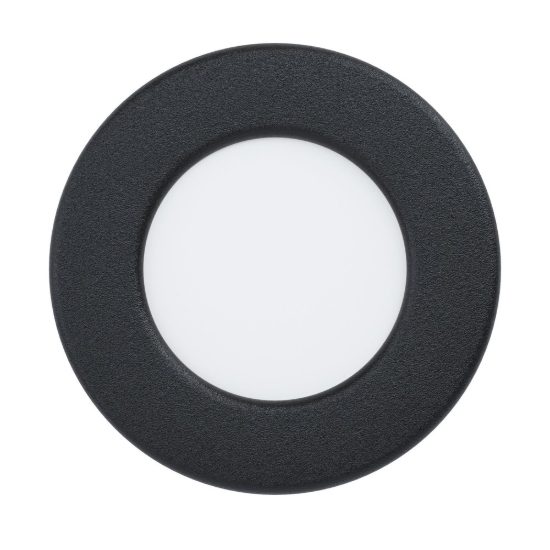 Eglo fueva 6 faretto da incasso per cartongesso led 3,7w cct 2700k 6500k ip44 foro 7,5cm nero