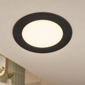 Eglo fueva 6 faretto da incasso per cartongesso led 6,3w cct 2700k 6500k ip44 foro 10,5cm rotondo nero