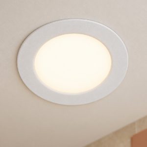 Eglo fueva 6 faretto da incasso per cartongesso led 6,3w cct 2700k 6500k ip44 foro 10,5cm rotondo bianco