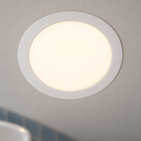 Eglo fueva 6 faretto da incasso per cartongesso led 10,5w cct 2700k 6500k ip44 foro 15,5cm rotondo bianco