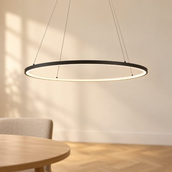 Eglo parruta lampadario led 40w cct 2700k 6500k 99cm con telecomando per sala da pranzo moderno nero