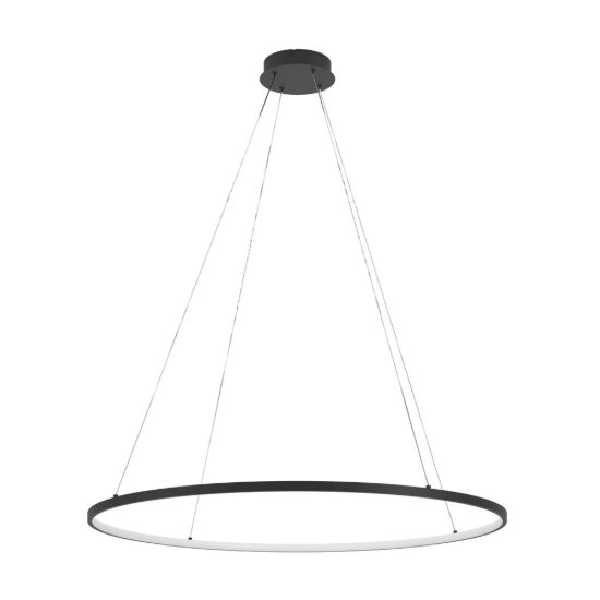 Eglo parruta lampadario led 40w cct 2700k 6500k 99cm con telecomando per sala da pranzo moderno nero