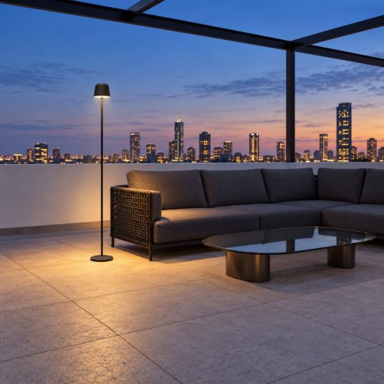 Eglo mannera l lampada da terra per esterno led 4,3w cct 2400k 4000k 140cm ip54 ricaricabile moderna nera