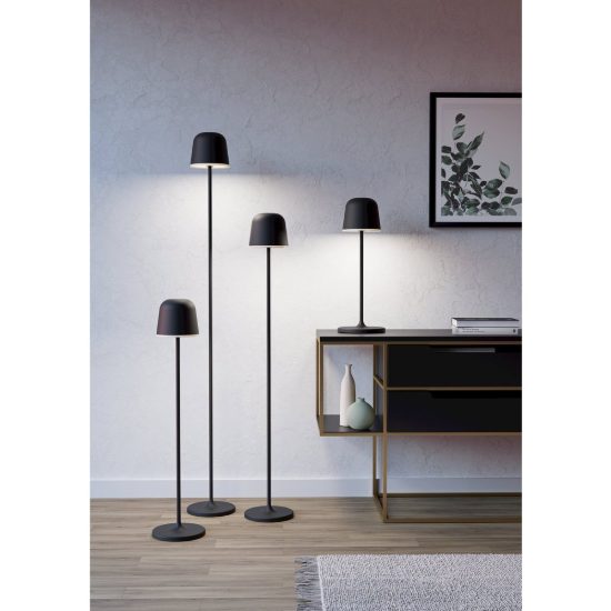 Eglo mannera l lampada da terra per esterno led 4,3w cct 2400k 4000k 140cm ip54 ricaricabile moderna nera