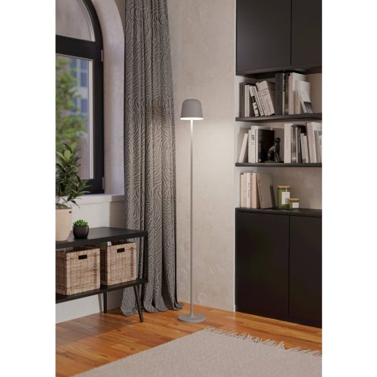 Eglo mannera l lampada da terra per esterno led 4,3w cct 2400k 4000k 140cm ip54 ricaricabile moderna grigia