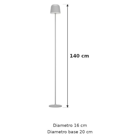Eglo mannera l lampada da terra per esterno led 4,3w cct 2400k 4000k 140cm ip54 ricaricabile moderna grigia