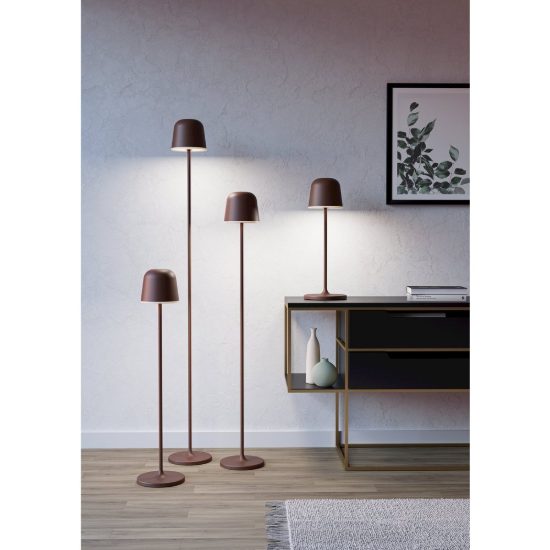 Eglo mannera l lampada da terra per esterno led 4,3w cct 2400k 4000k 140cm ip54 ricaricabile moderna ruggine
