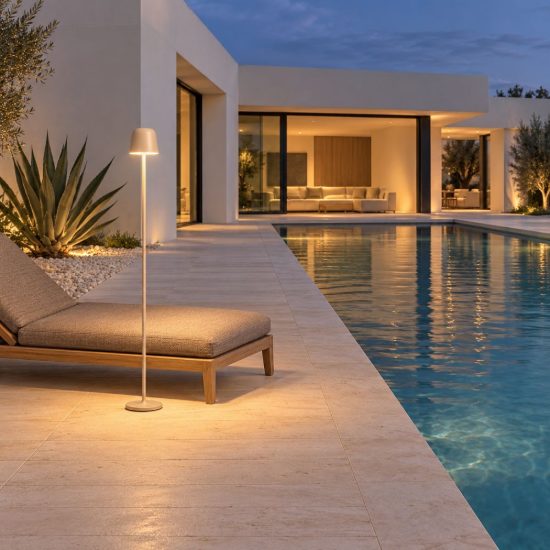 Eglo mannera l lampada da terra per esterno led 4,3w cct 2400k 4000k 140cm ip54 ricaricabile moderna sabbia