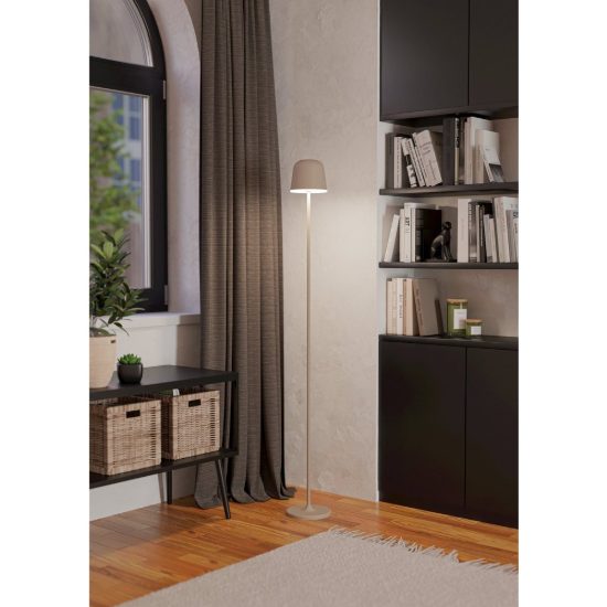 Eglo mannera l lampada da terra per esterno led 4,3w cct 2400k 4000k 140cm ip54 ricaricabile moderna sabbia