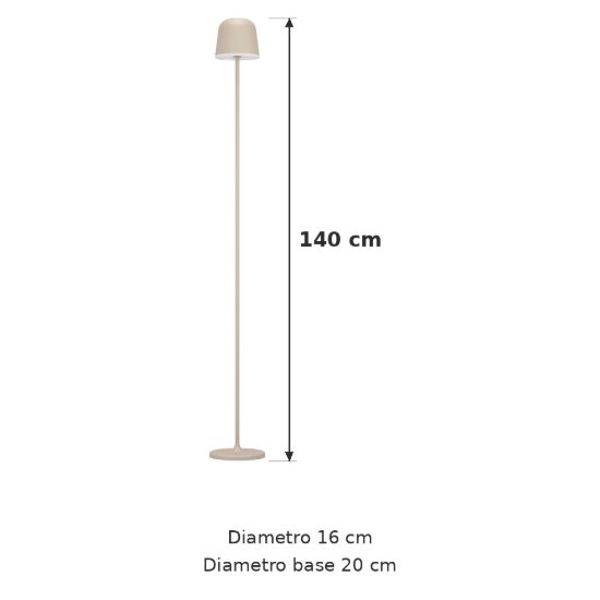 Eglo mannera l lampada da terra per esterno led 4,3w cct 2400k 4000k 140cm ip54 ricaricabile moderna sabbia