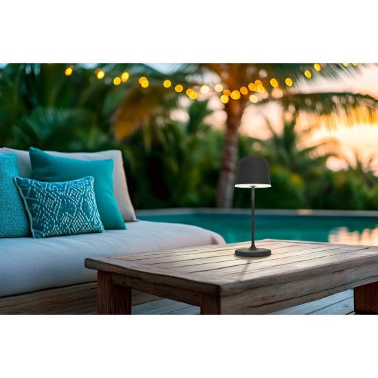 Eglo mannera s lampada da tavolo per esterno led 1,8w cct 2500k 4000k 20cm ip54 ricaricabile moderna nera