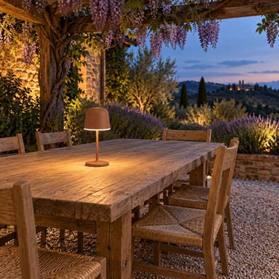 Eglo mannera s lampada da tavolo per esterno led 1,8w cct 2500k 4000k 20cm ip54 ricaricabile moderna ruggine