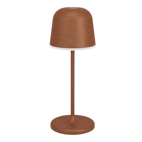 Eglo mannera s lampada da tavolo per esterno led 1,8w cct 2500k 4000k 20cm ip54 ricaricabile moderna ruggine